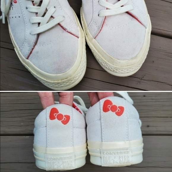 Converse X Hello Kitty Sanrio One Star Suede Leather Kawaii Cute Low Top Sneaker - Picture 6 of 9